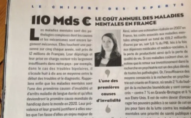 110 milliards d’euros : le coût annuel des maladies mentales en France